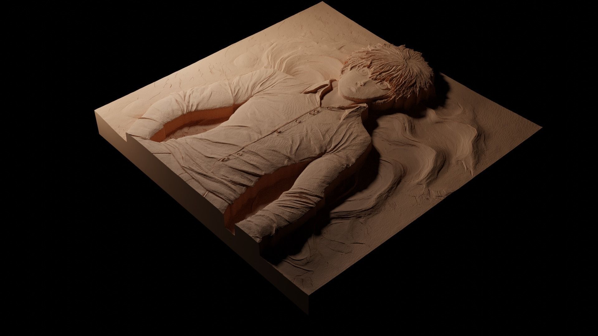 Shigeo Kageyama CNC 3d Print High Relief Sand Casting 3D print model_1