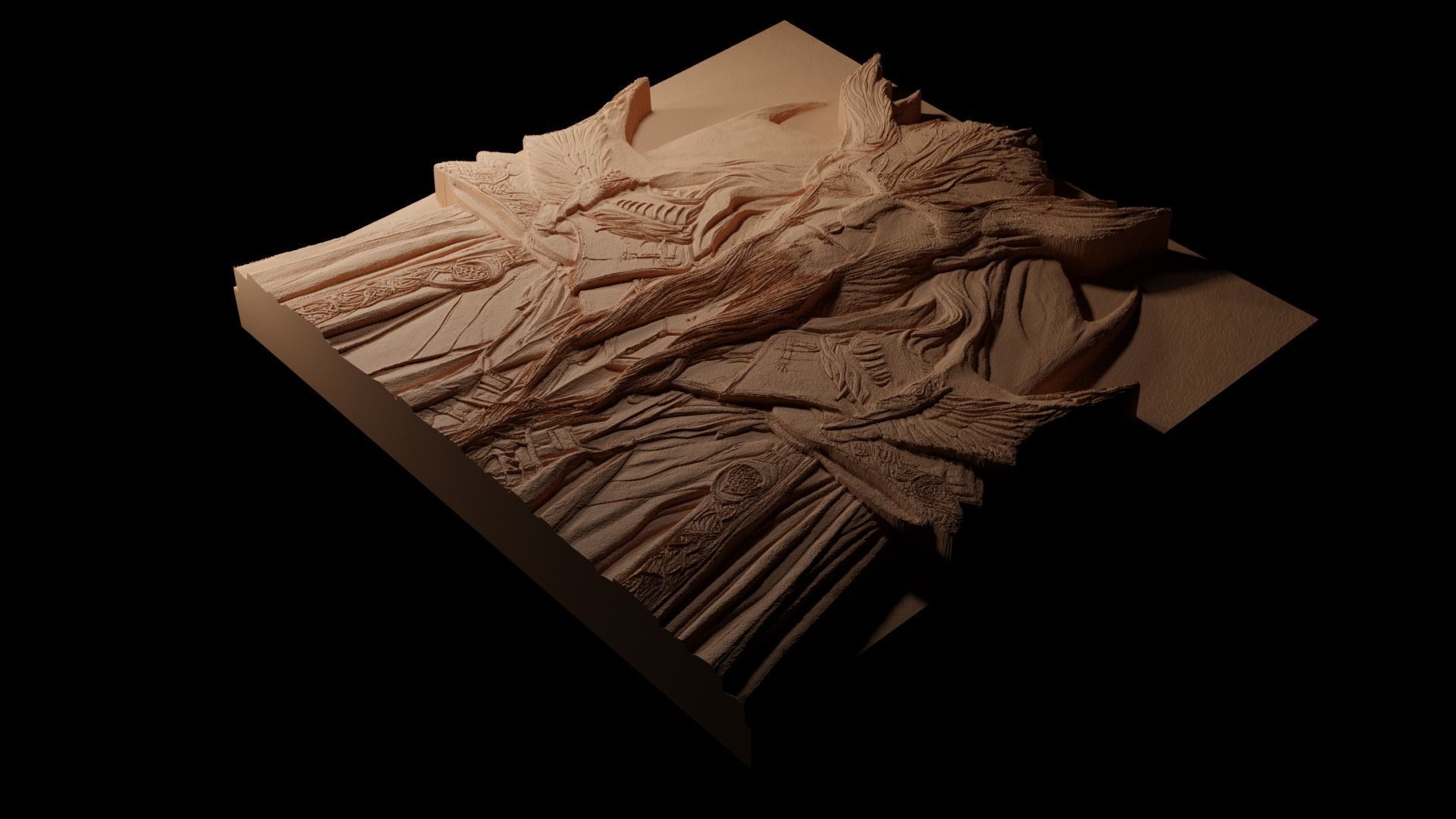 Sauron CNC 3d Print High Relief Sand Casting 3D print model_1