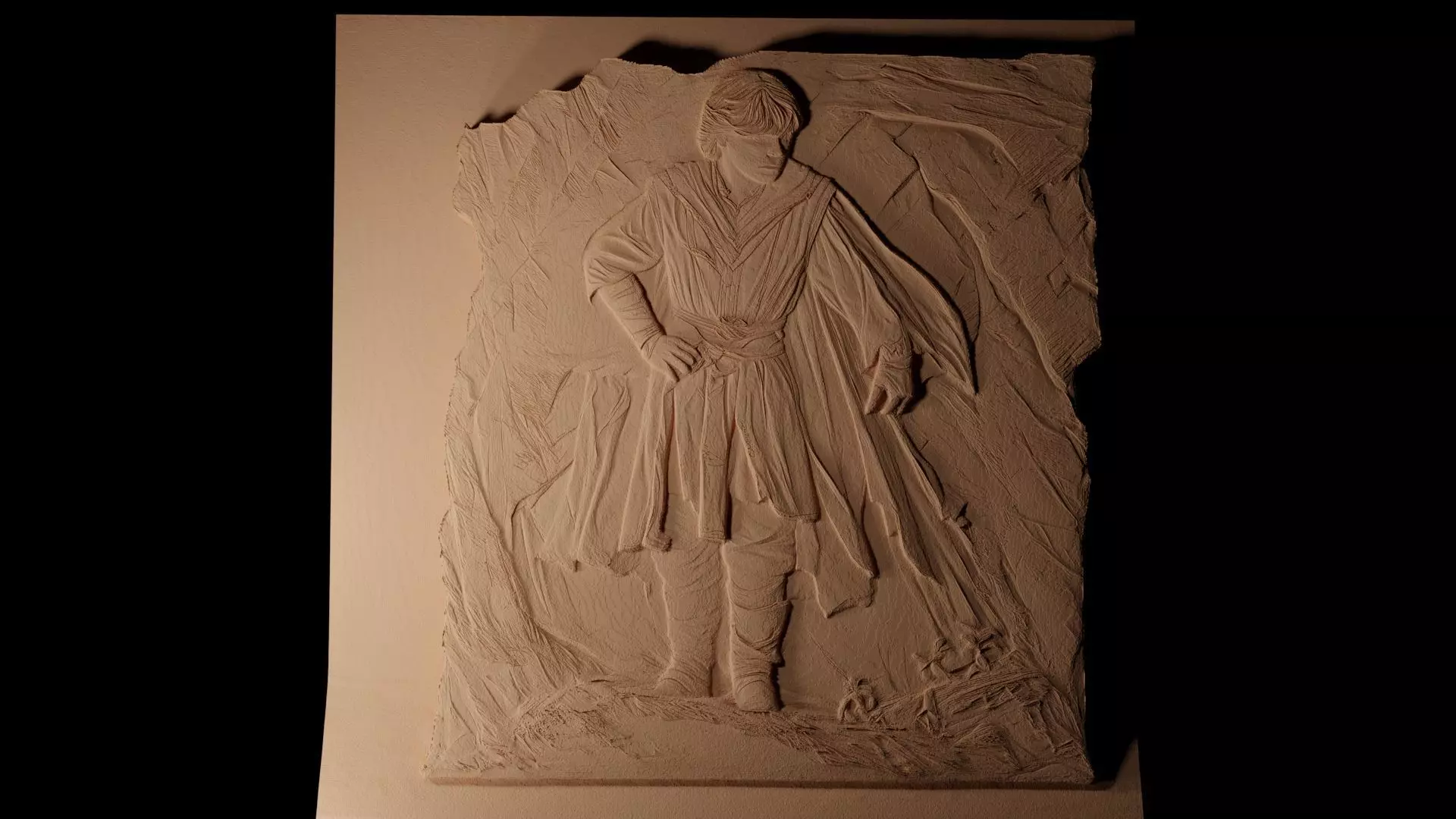 Samwise Gamgee CNC 3d Print High Relief Sand Casting 3D print model_0