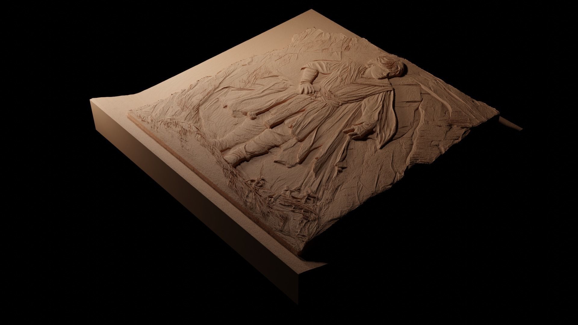 Samwise Gamgee CNC 3d Print High Relief Sand Casting 3D print model_1