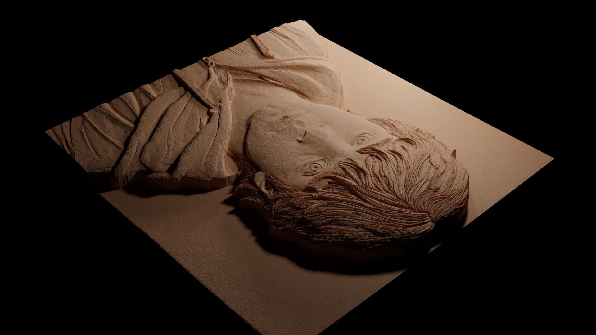 Ron Weasley CNC 3d Print High Relief Sand Casting 3D print model_3