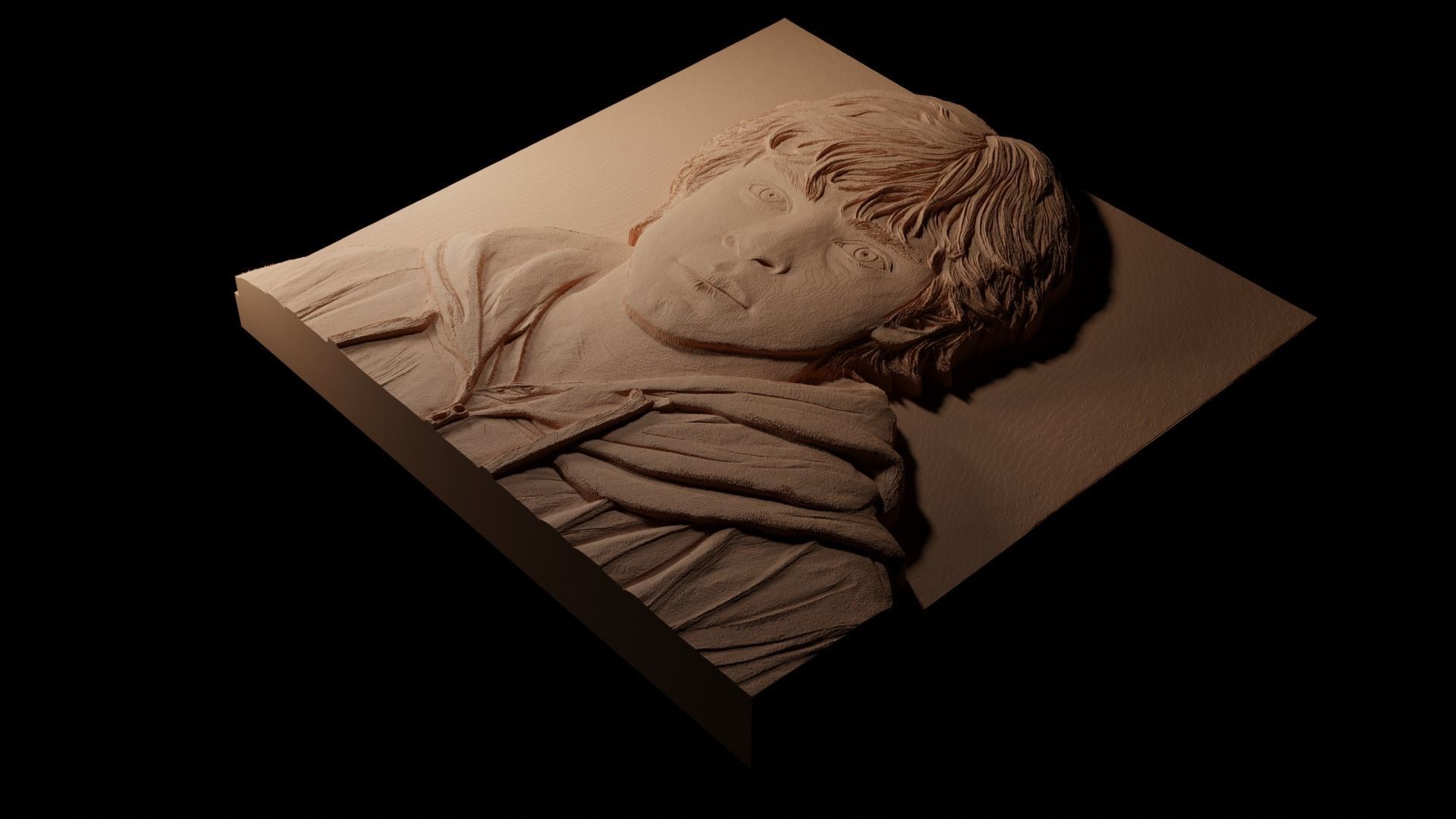 Ron Weasley CNC 3d Print High Relief Sand Casting 3D print model_1