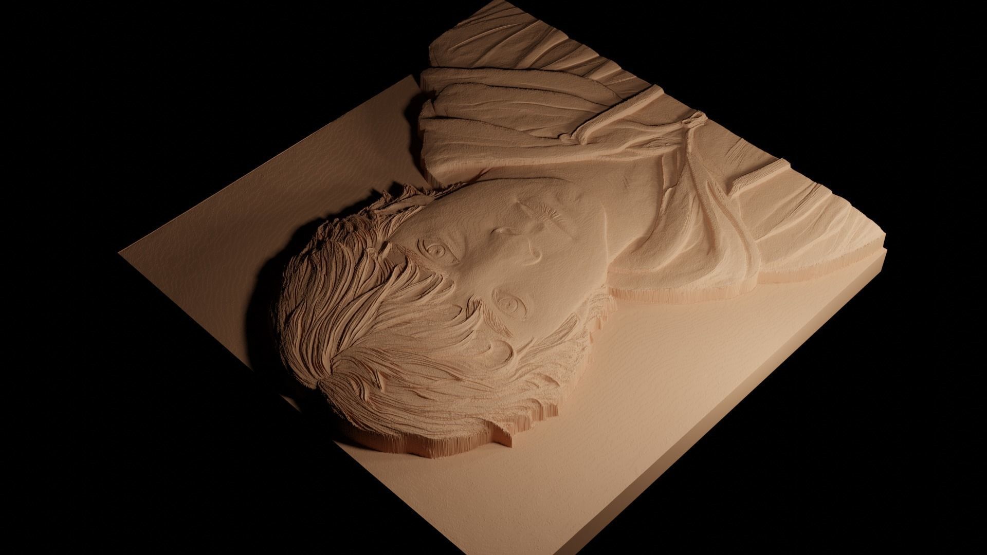 Ron Weasley CNC 3d Print High Relief Sand Casting 3D print model_4