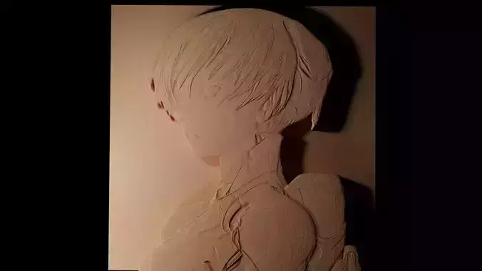 Rei Ayanami CNC 3d Print High Relief Sand Casting 3D print model