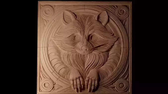 Raccoon CNC 3d Print High Relief Sand Casting