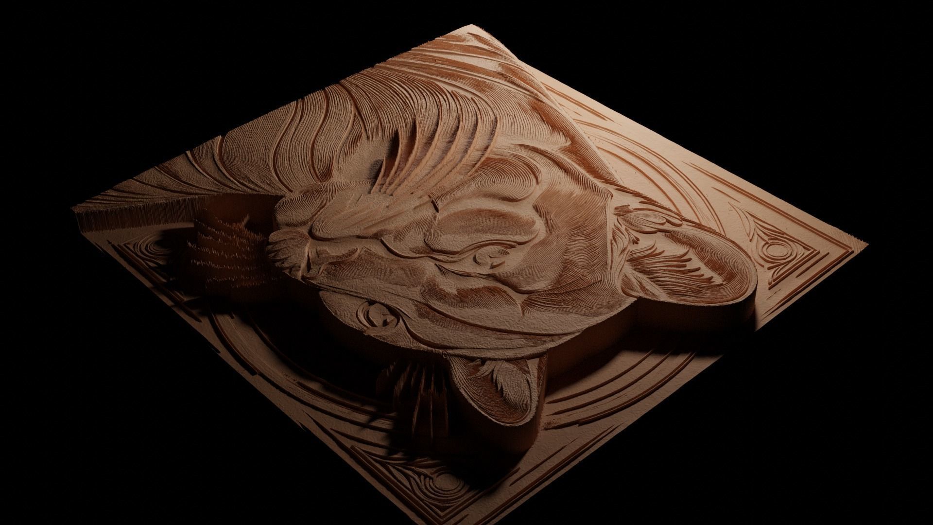 Puma CNC 3d Print High Relief Sand Casting 3D print model_3