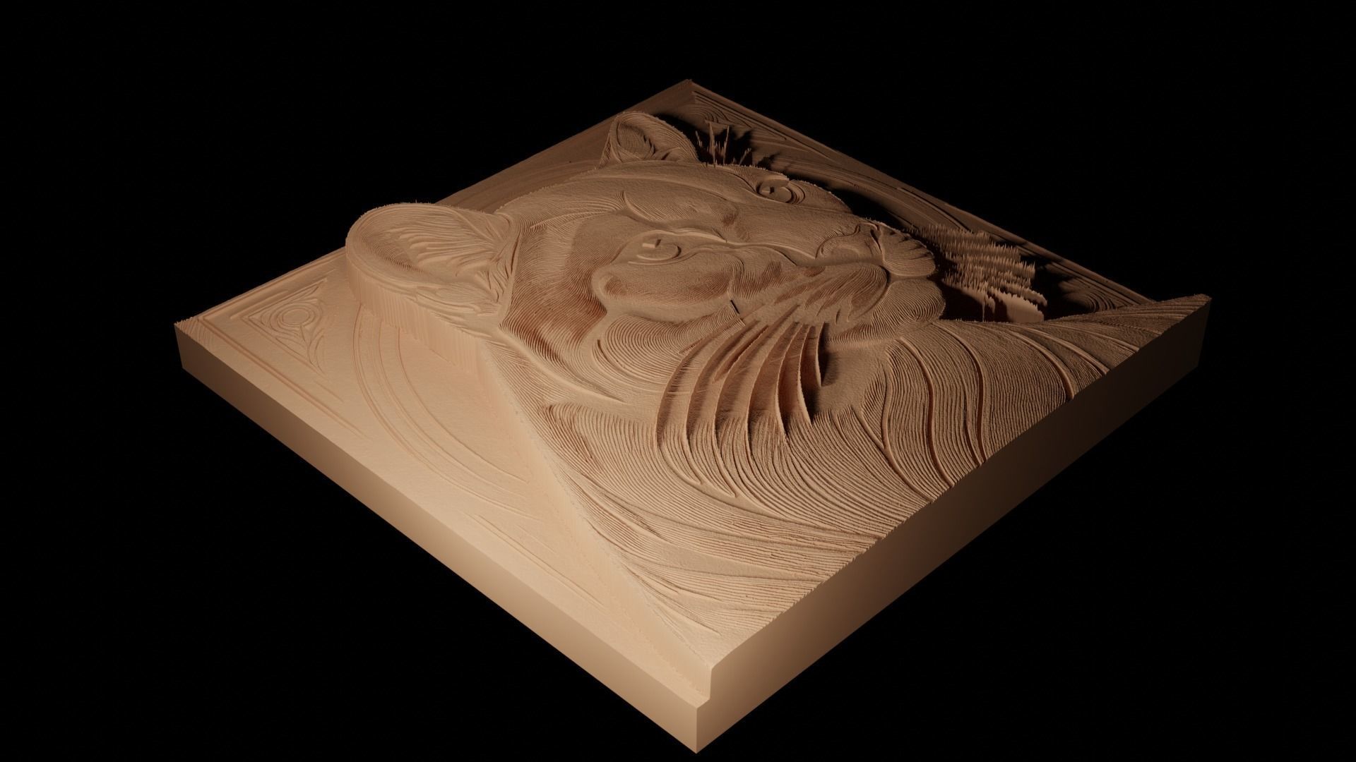 Puma CNC 3d Print High Relief Sand Casting 3D print model_2