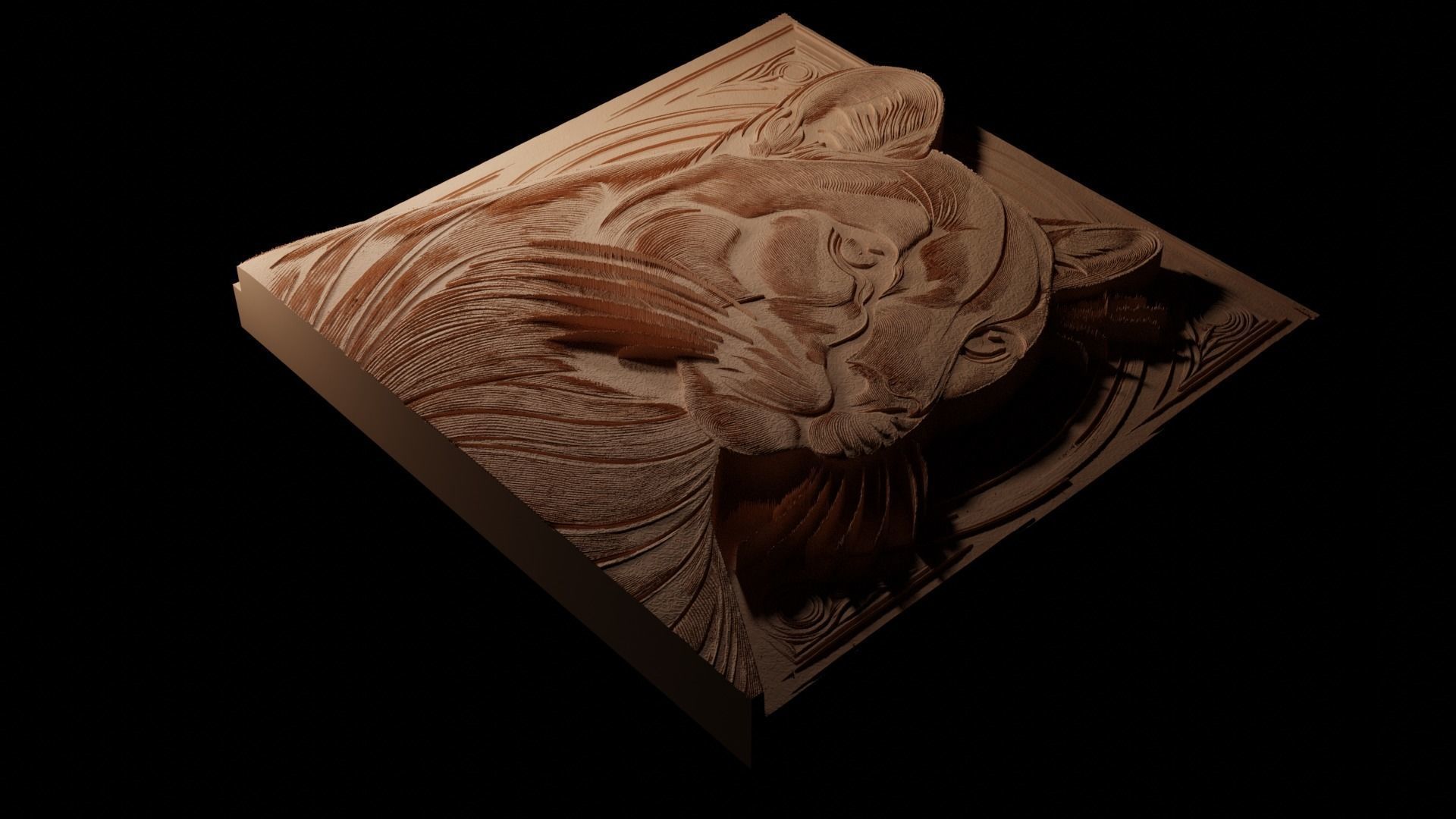 Puma CNC 3d Print High Relief Sand Casting 3D print model_1