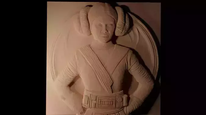 Princess Leia CNC 3d Print High Relief Sand Casting