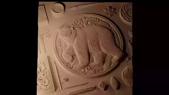 Polar Bear CNC 3d Print High Relief Sand Casting
