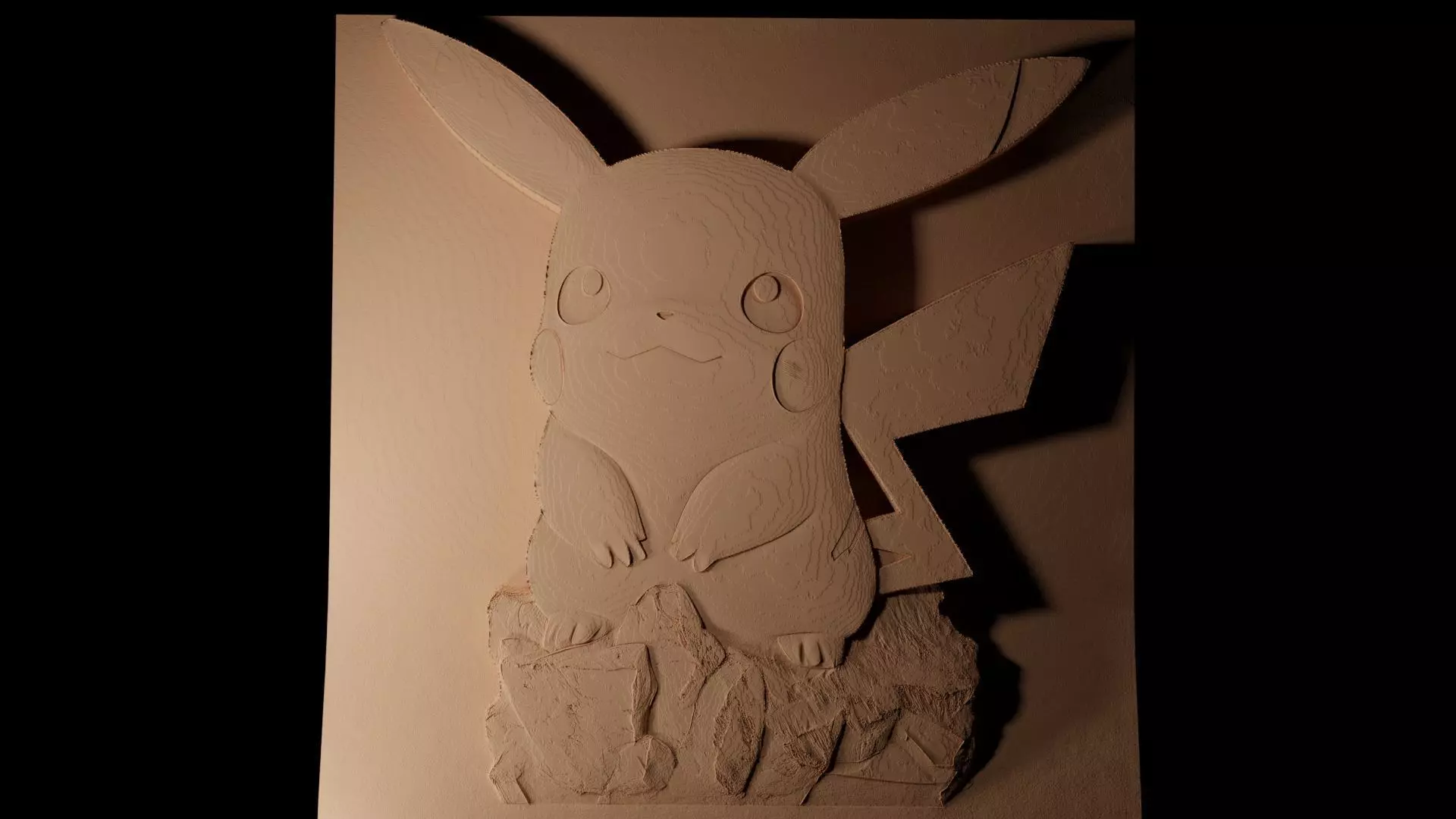 Pikachu CNC 3d Print High Relief Sand Casting 3D print model_0