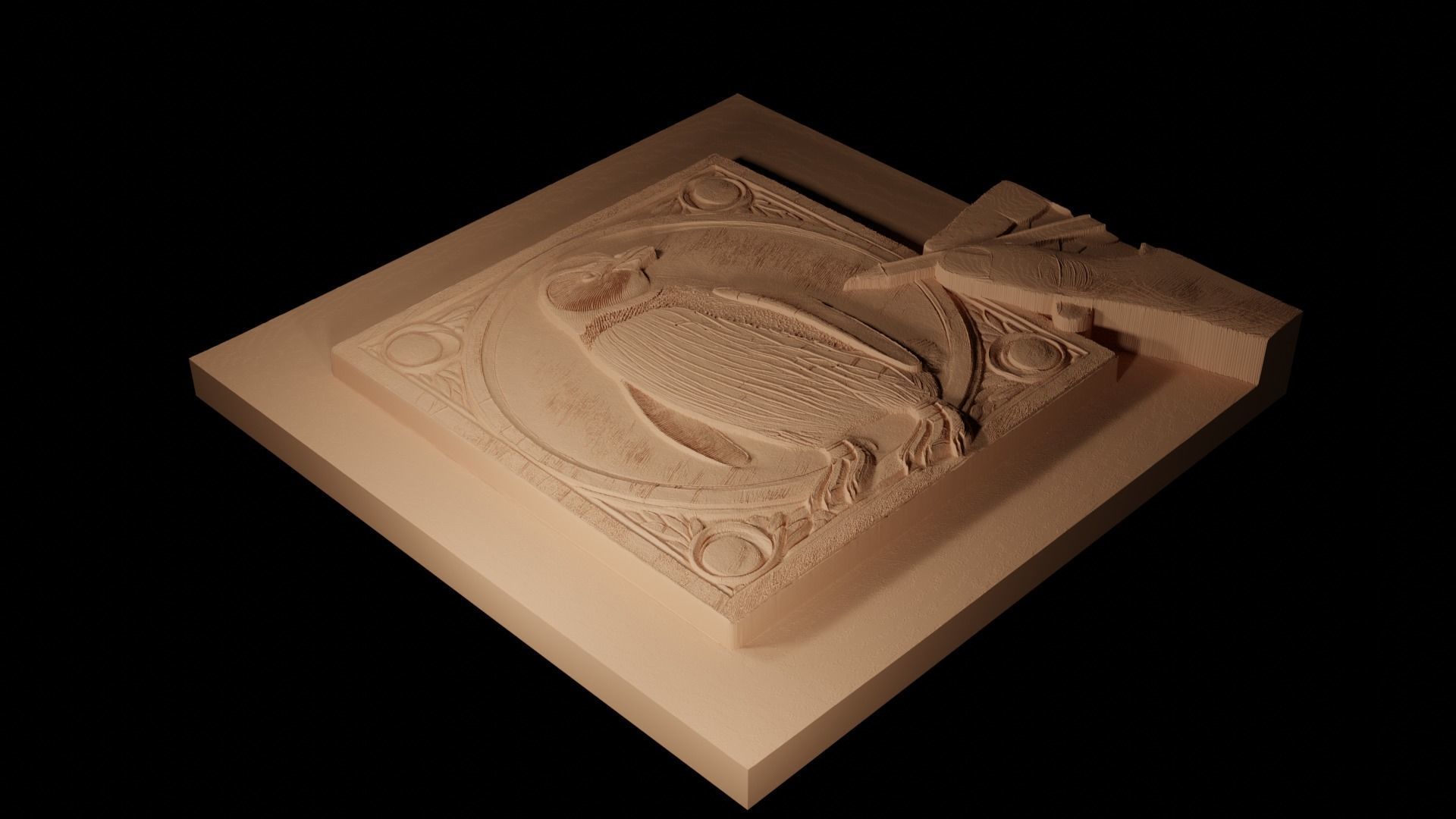 Penguin CNC 3d Print High Relief Sand Casting 3D print model_2