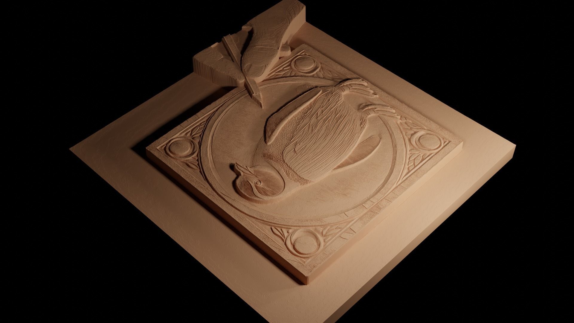 Penguin CNC 3d Print High Relief Sand Casting 3D print model_4