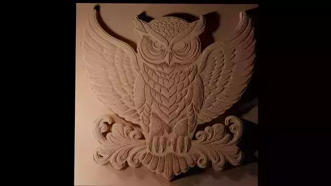 Owl CNC 3d Print High Relief Sand Casting
