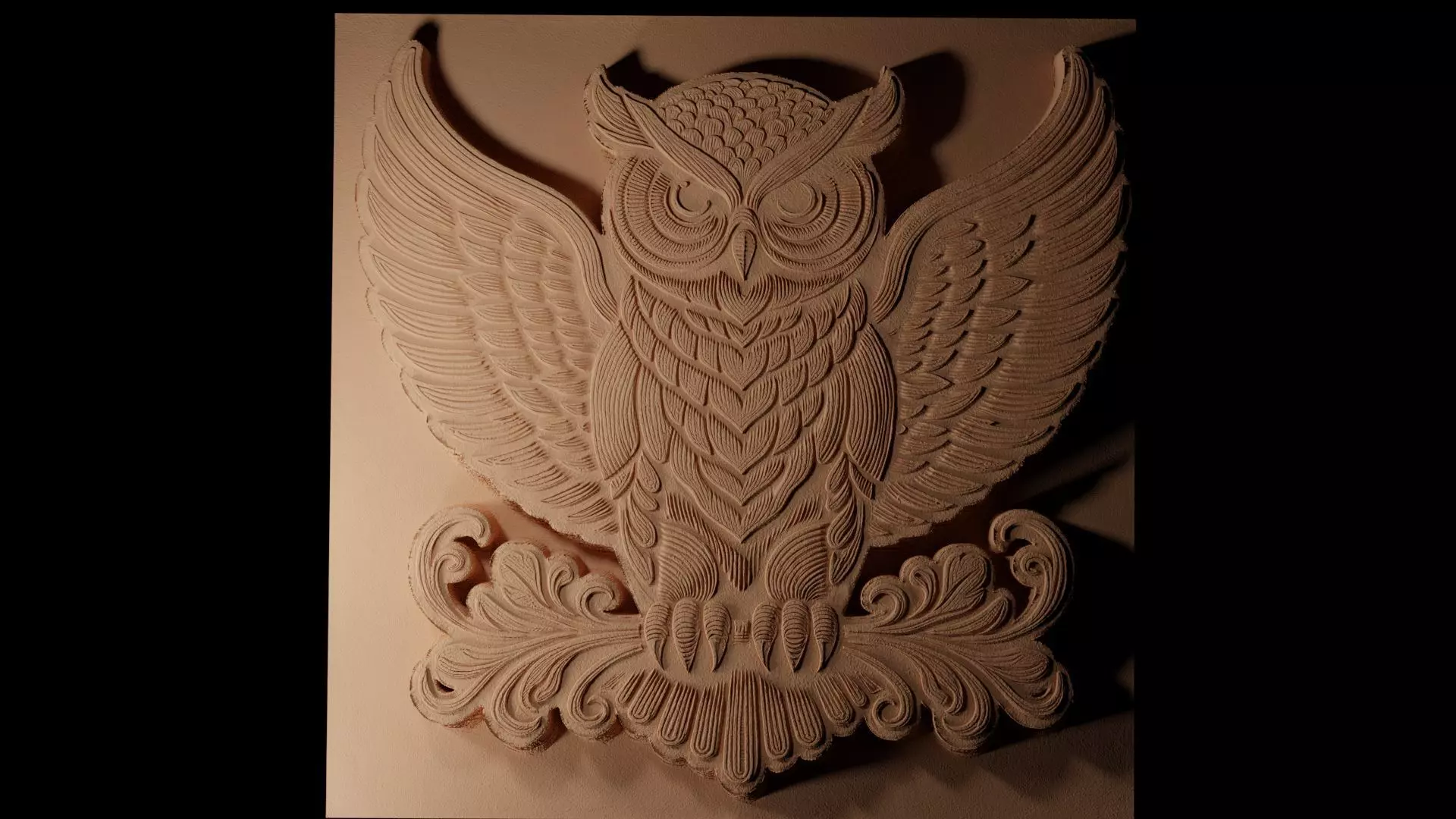 Owl CNC 3d Print High Relief Sand Casting 3D print model_0