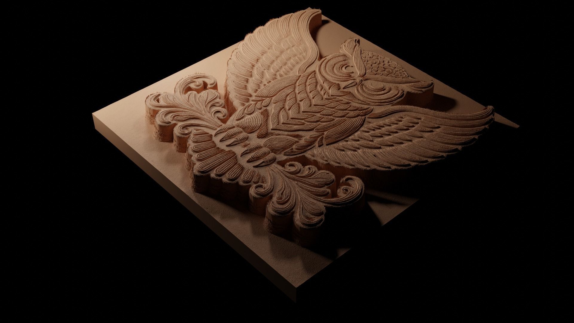 Owl CNC 3d Print High Relief Sand Casting 3D print model_1
