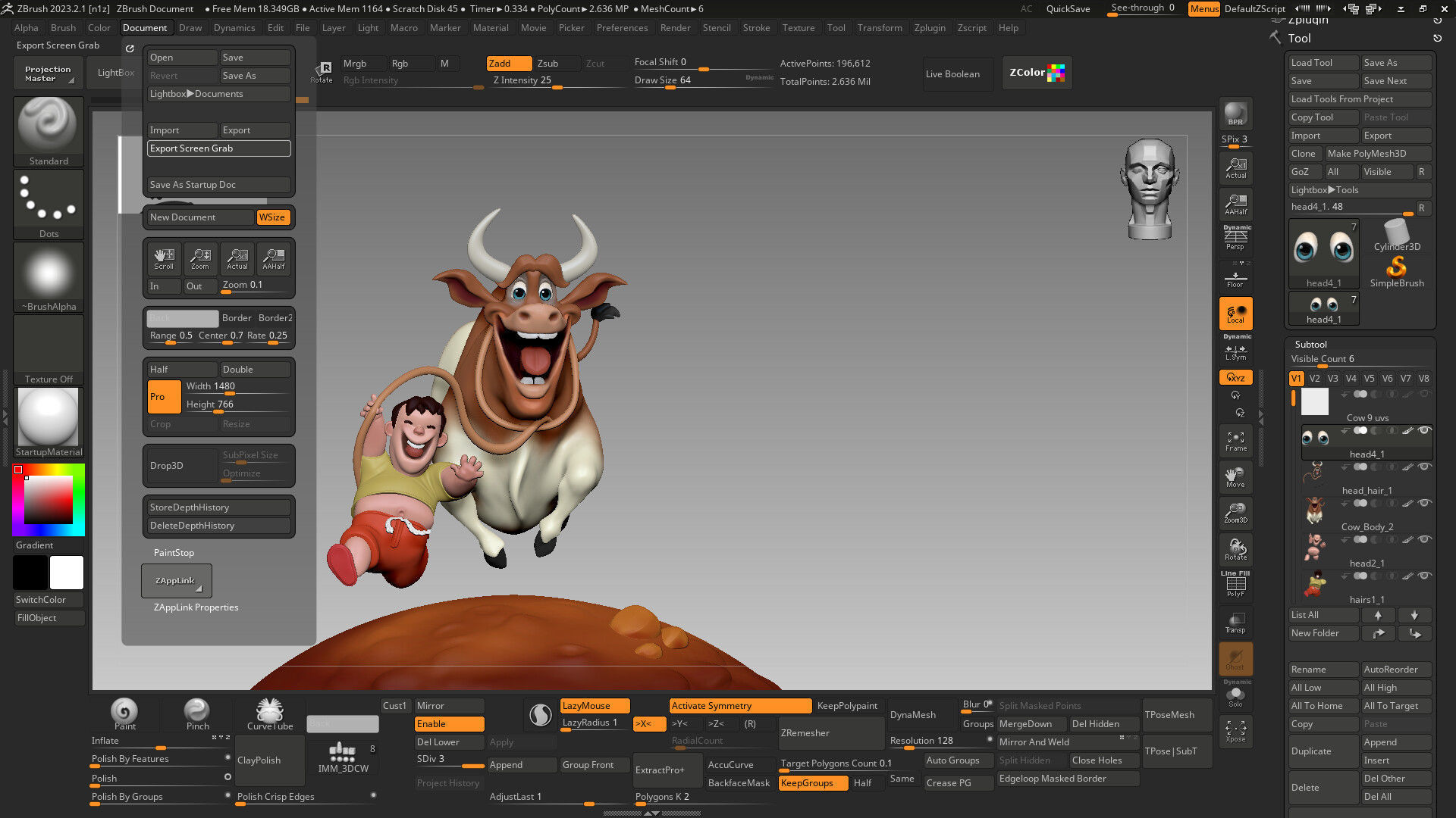Stylized Cow and The Boy 3D model_7