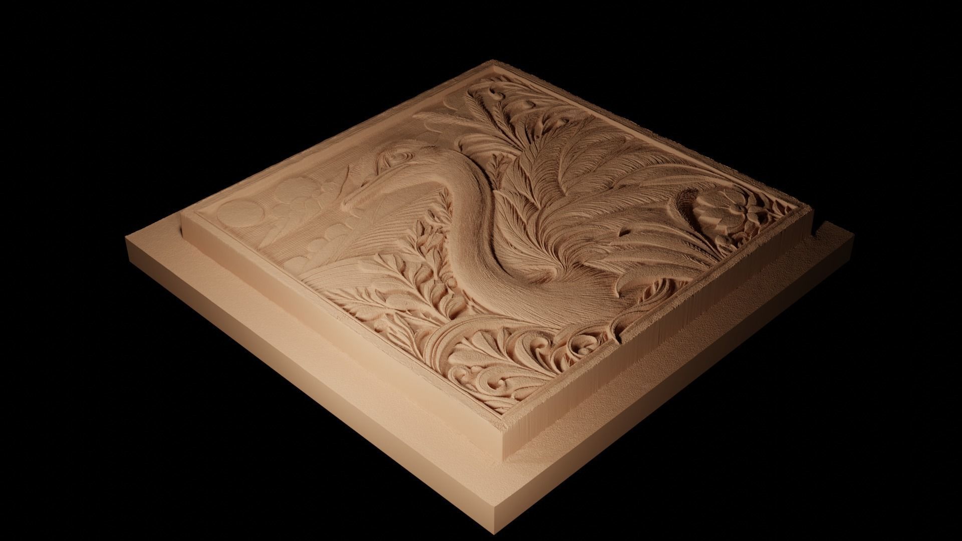 Ostrich CNC 3d Print High Relief Sand Casting 3D print model_2