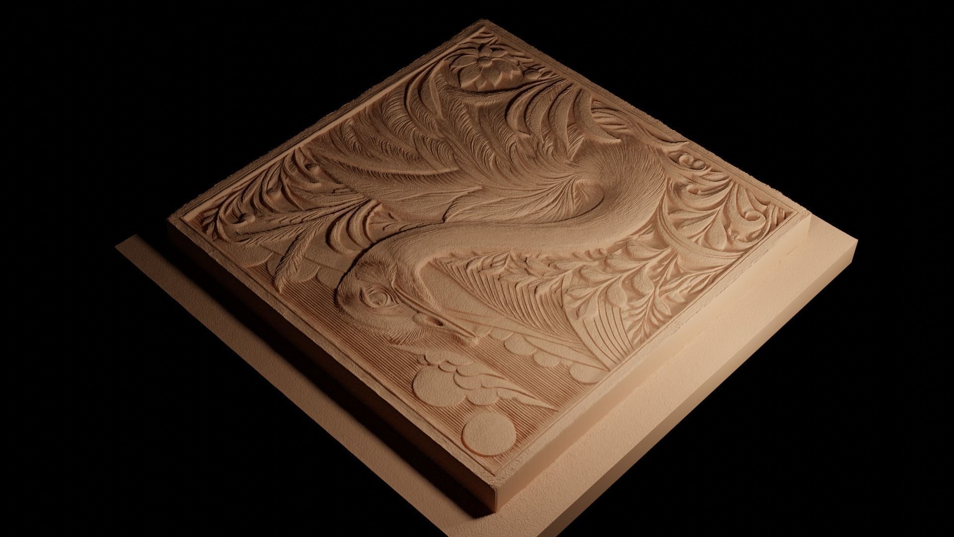 Ostrich CNC 3d Print High Relief Sand Casting 3D print model_4