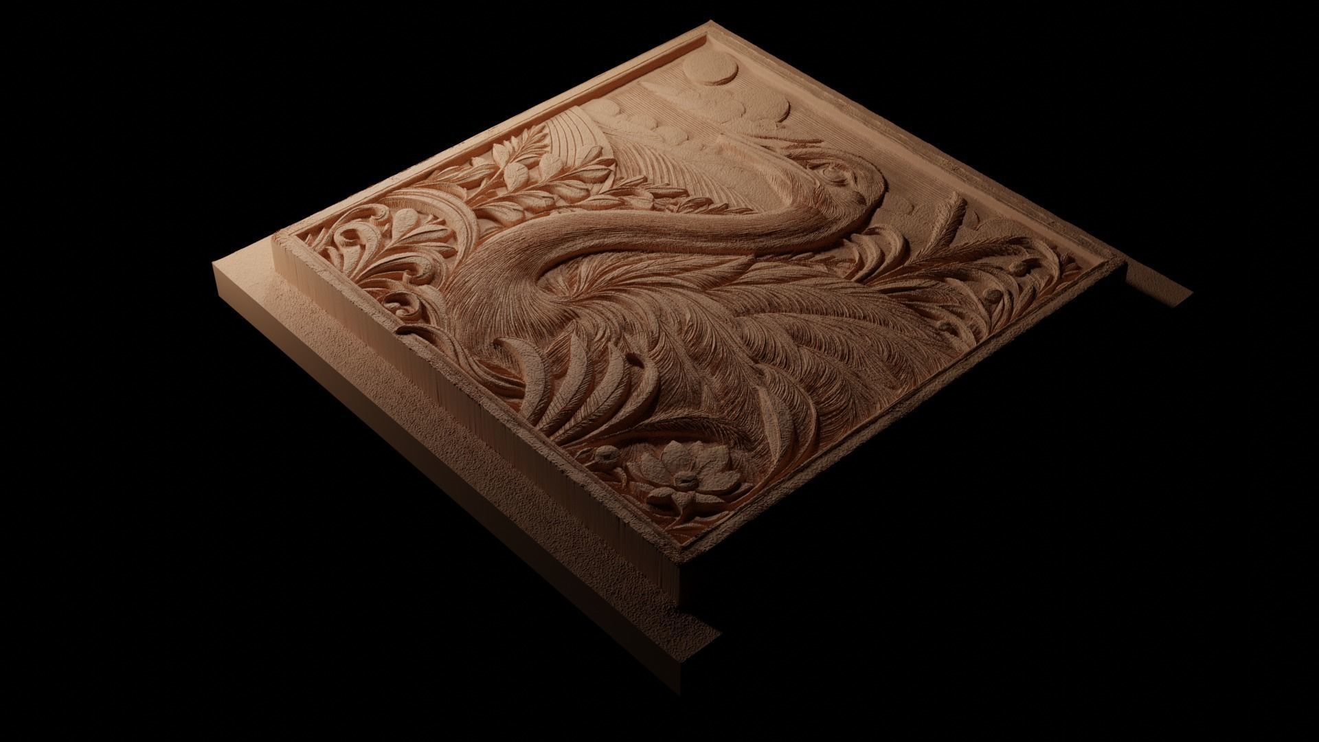 Ostrich CNC 3d Print High Relief Sand Casting 3D print model_1