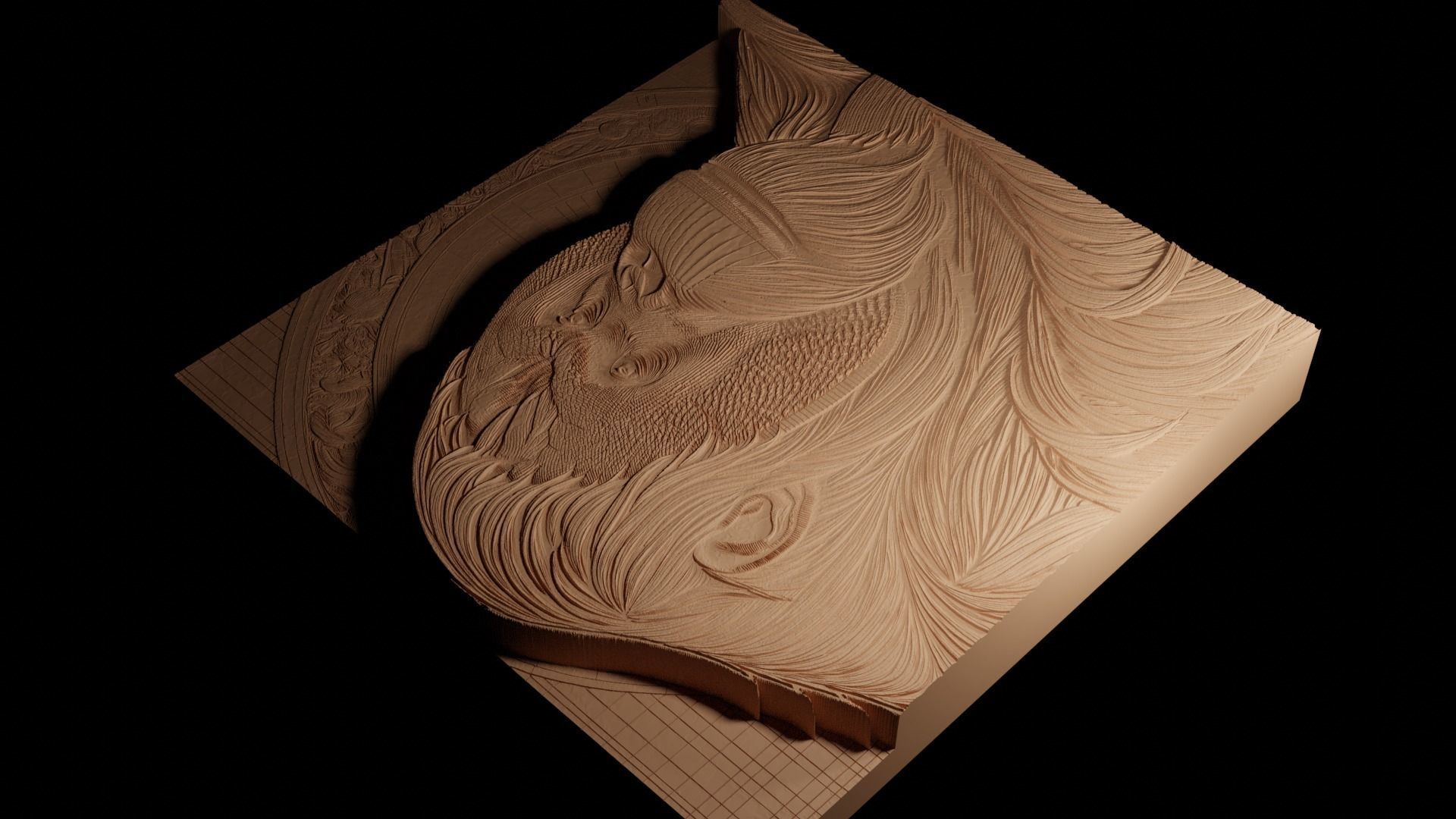 Orangutan CNC 3d Print High Relief Sand Casting 3D print model_4