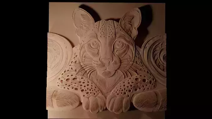 Ocelot CNC 3d Print High Relief Sand Casting