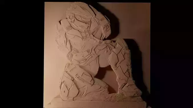 Master Chief CNC 3d Print High Relief Sand Casting