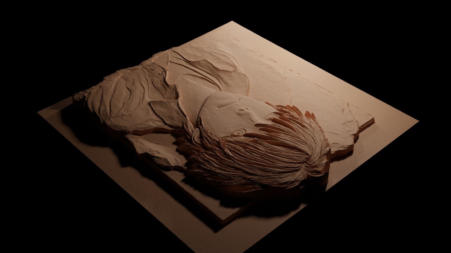 Makoto Shinkai CNC 3d Print High Relief Sand Casting 3D print model_3