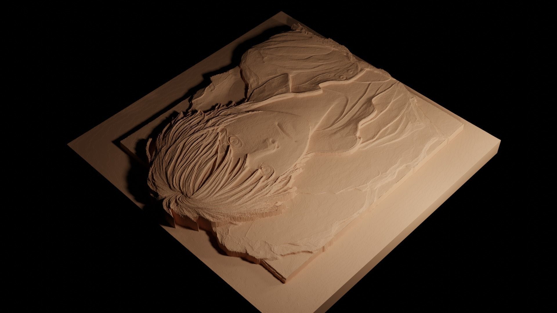 Makoto Shinkai CNC 3d Print High Relief Sand Casting 3D print model_4