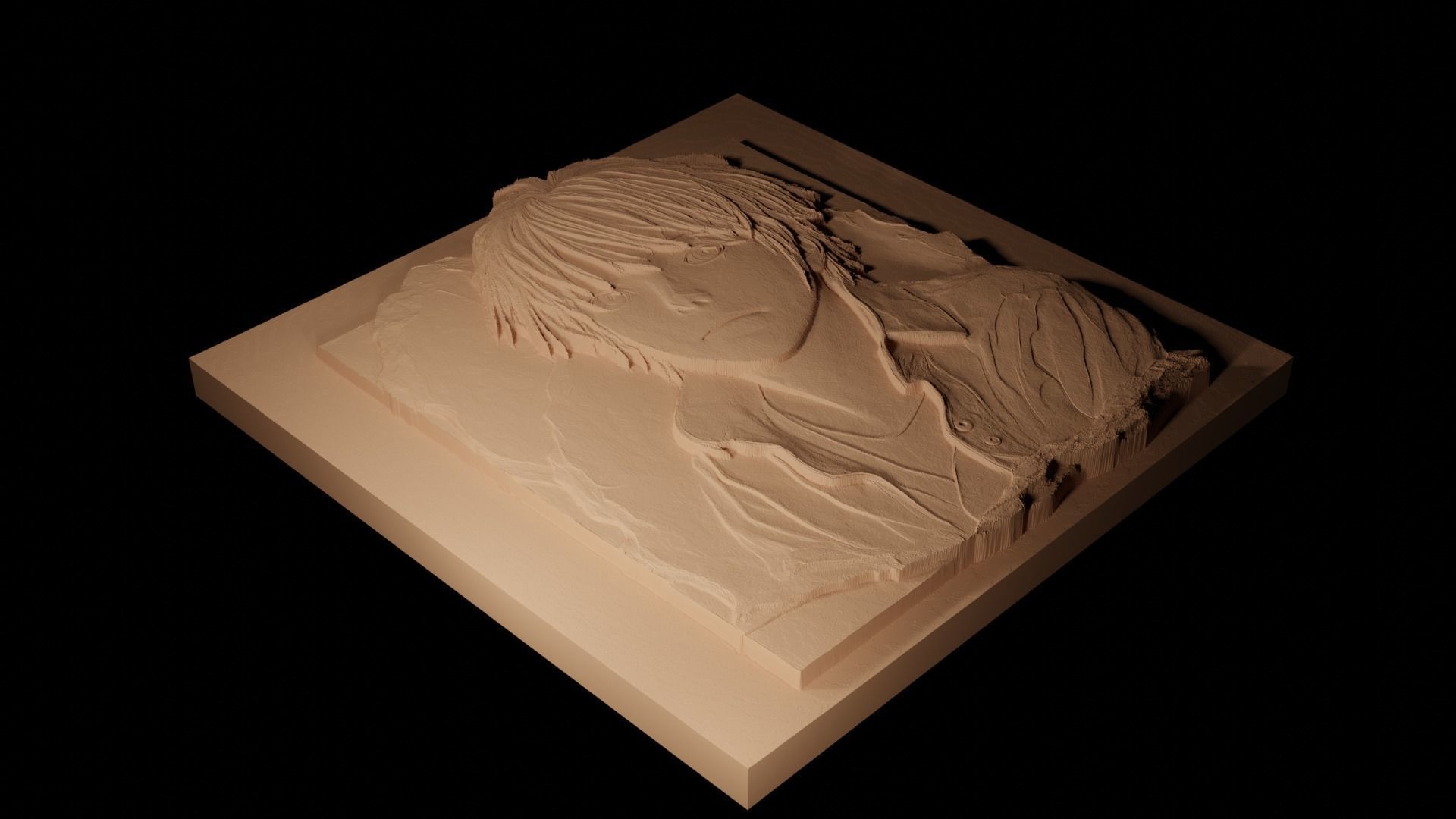 Makoto Shinkai CNC 3d Print High Relief Sand Casting 3D print model_2