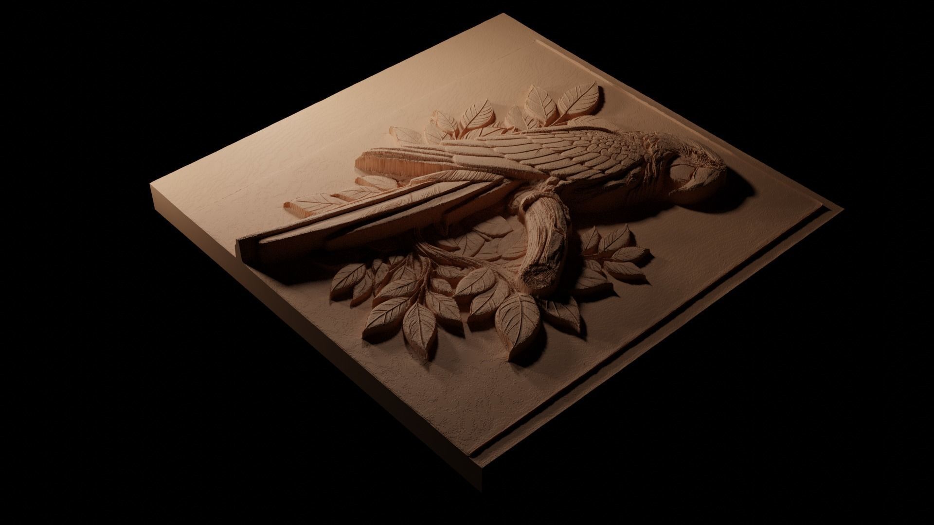 Macaw CNC 3d Print High Relief Sand Casting 3D print model_1