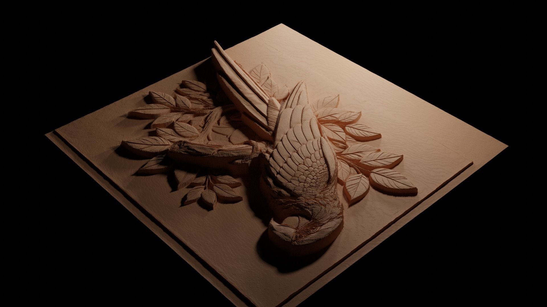 Macaw CNC 3d Print High Relief Sand Casting 3D print model_3