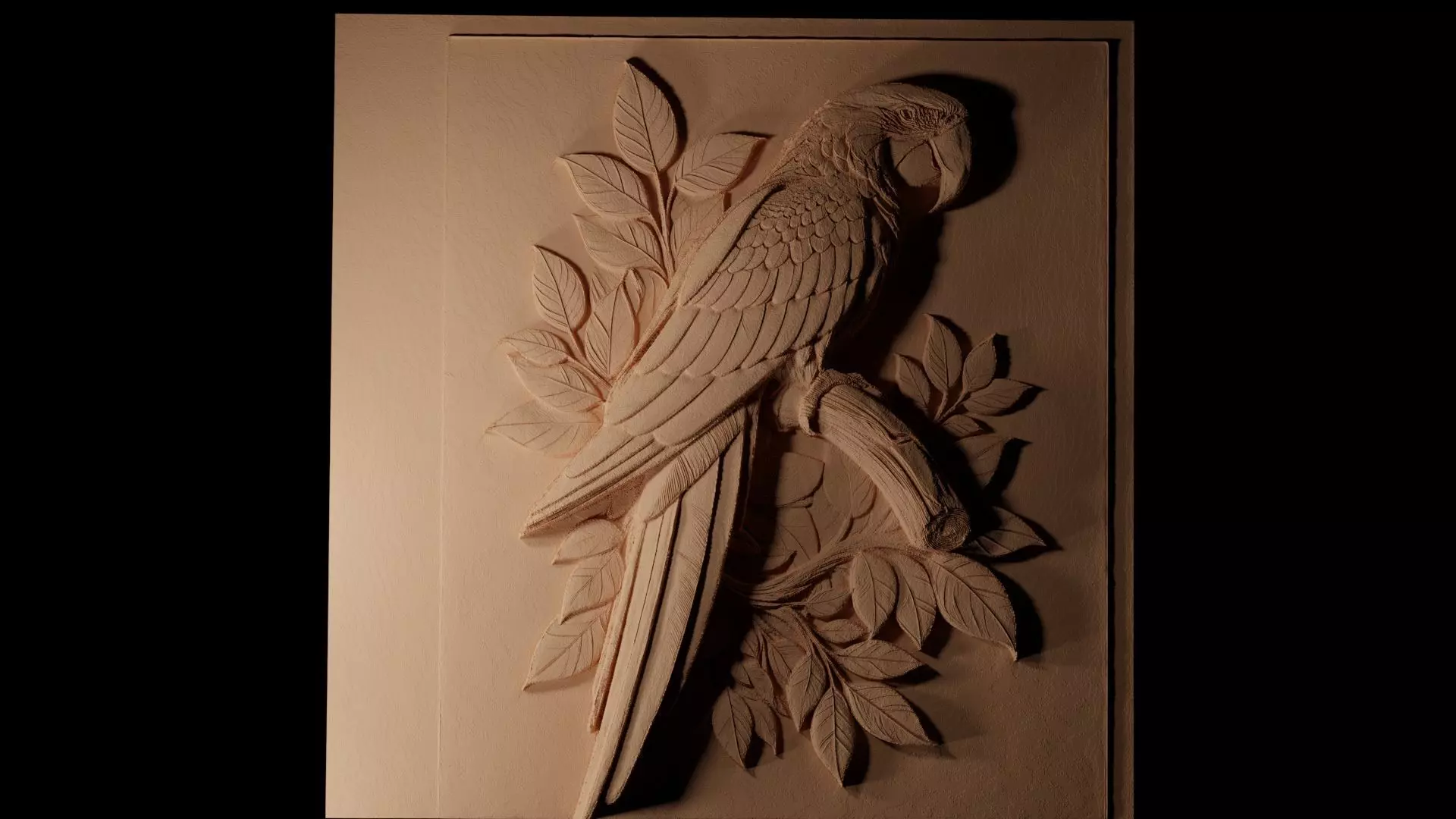 Macaw CNC 3d Print High Relief Sand Casting 3D print model_0