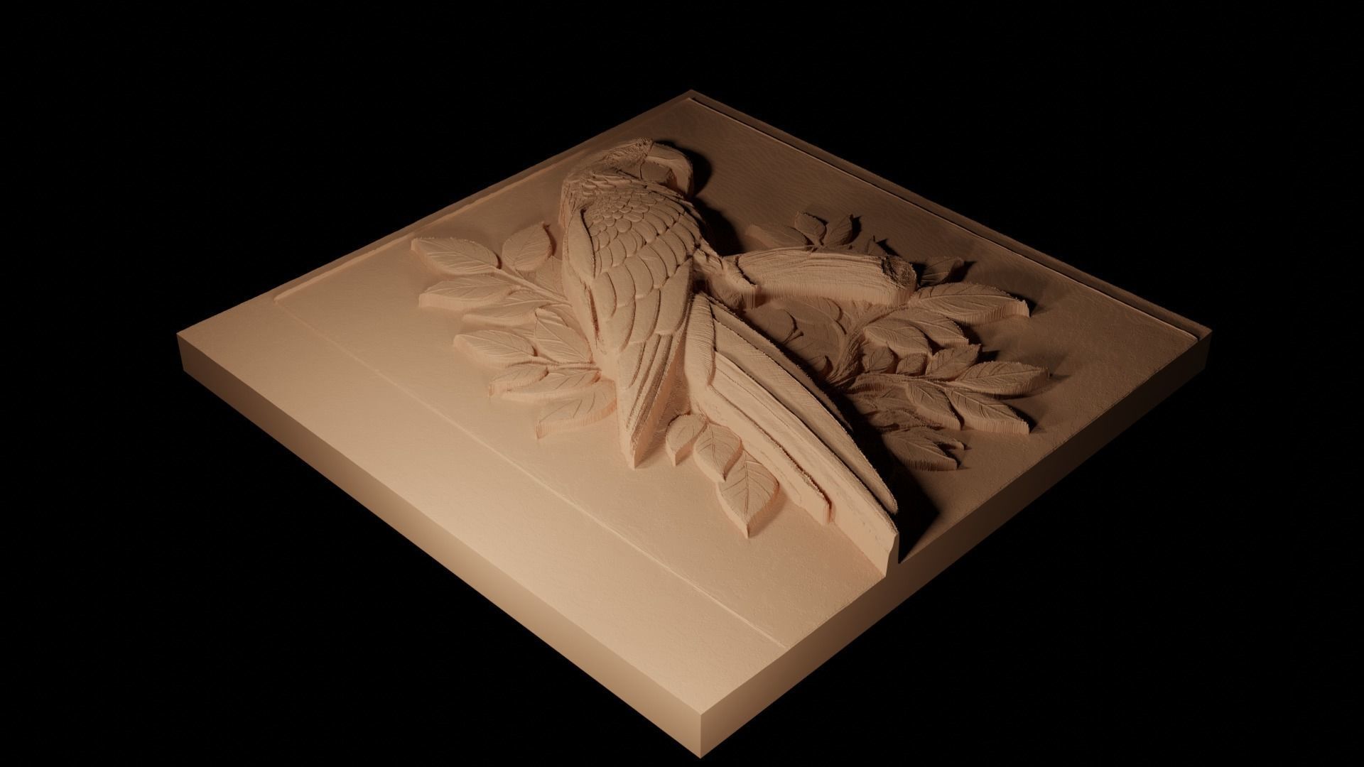 Macaw CNC 3d Print High Relief Sand Casting 3D print model_2