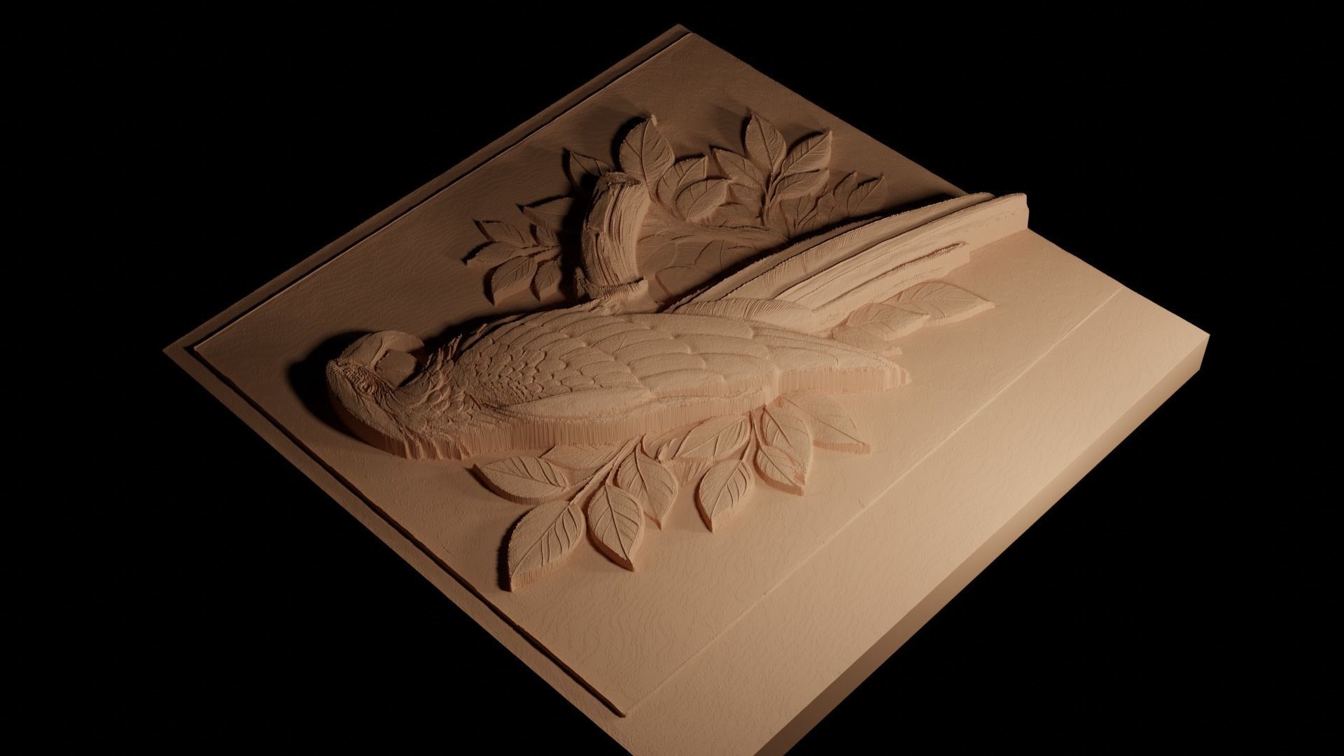 Macaw CNC 3d Print High Relief Sand Casting 3D print model_4