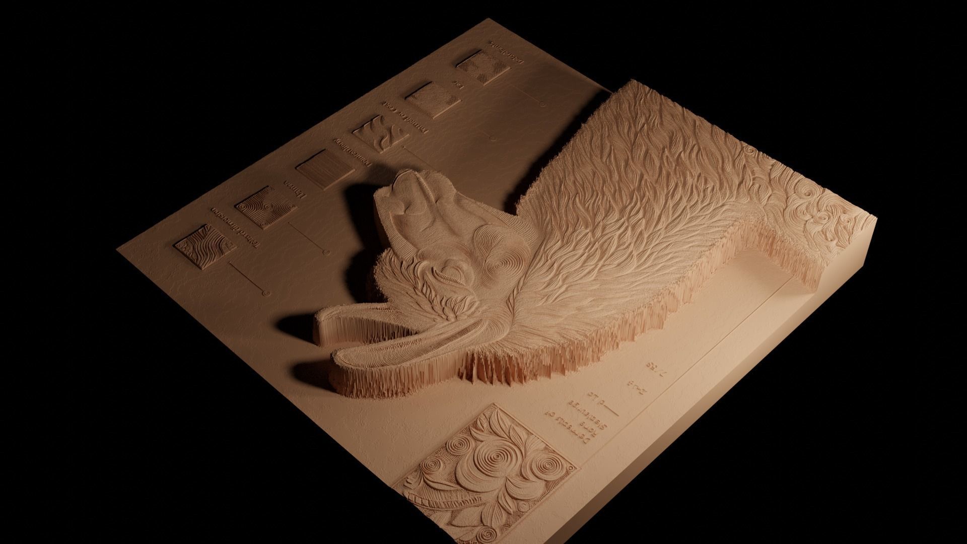 Llama CNC 3d Print High Relief Sand Casting 3D print model_4