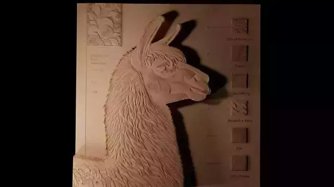 Llama CNC 3d Print High Relief Sand Casting 3D print model