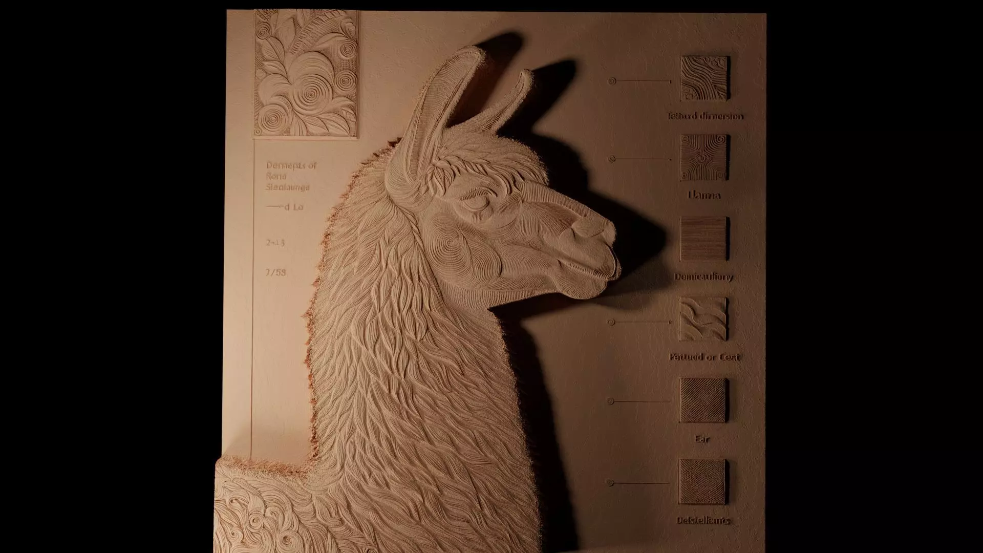 Llama CNC 3d Print High Relief Sand Casting 3D print model_0