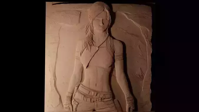Lara Croft CNC 3d Print High Relief Sand Casting