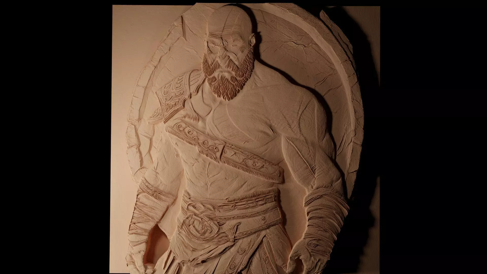 Kratos CNC 3d Print High Relief Sand Casting 3D print model_0