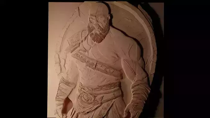 Kratos CNC 3d Print High Relief Sand Casting 3D print model