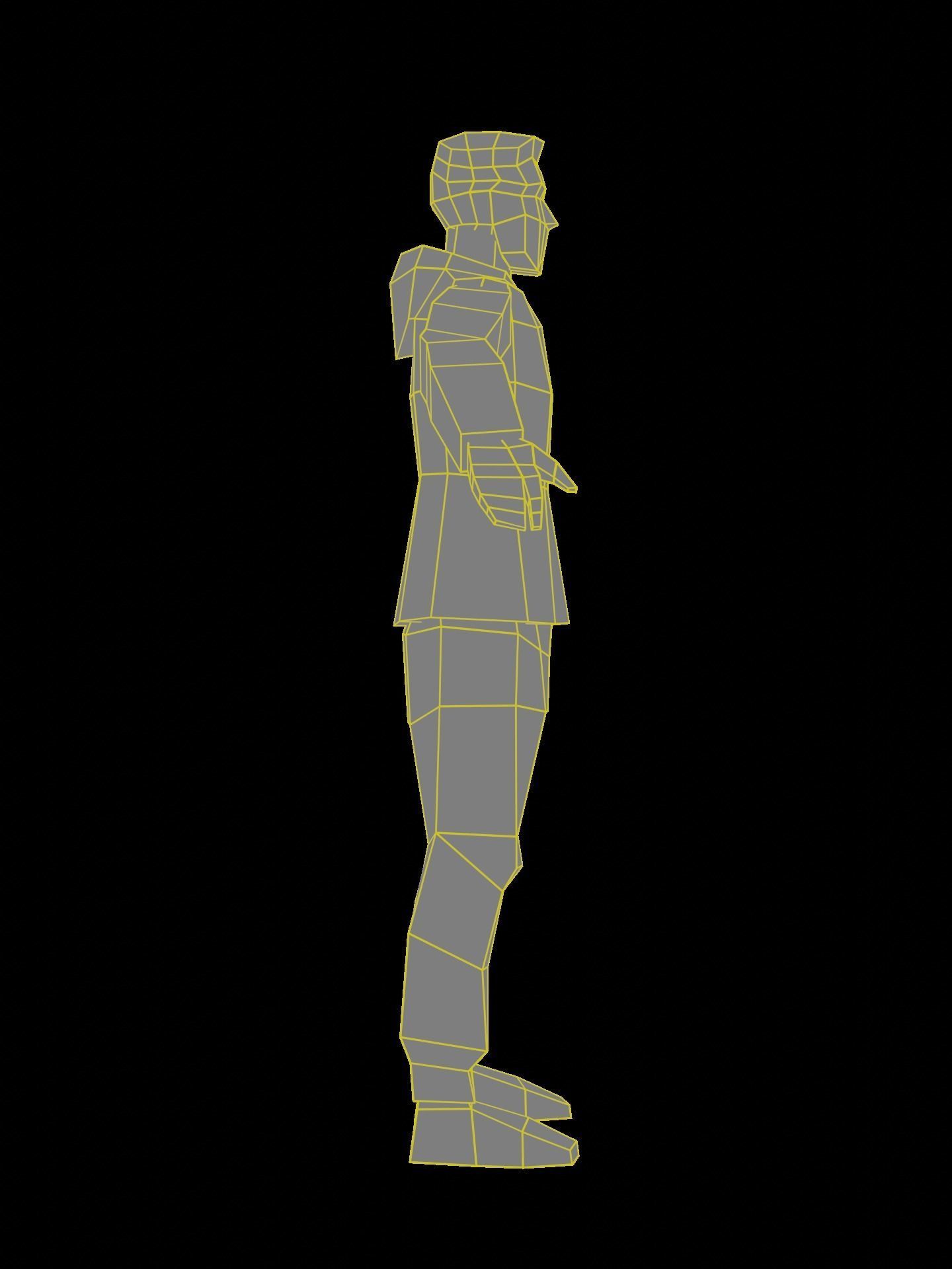 PSX PS1 low poly male character Low-poly 3D model_6