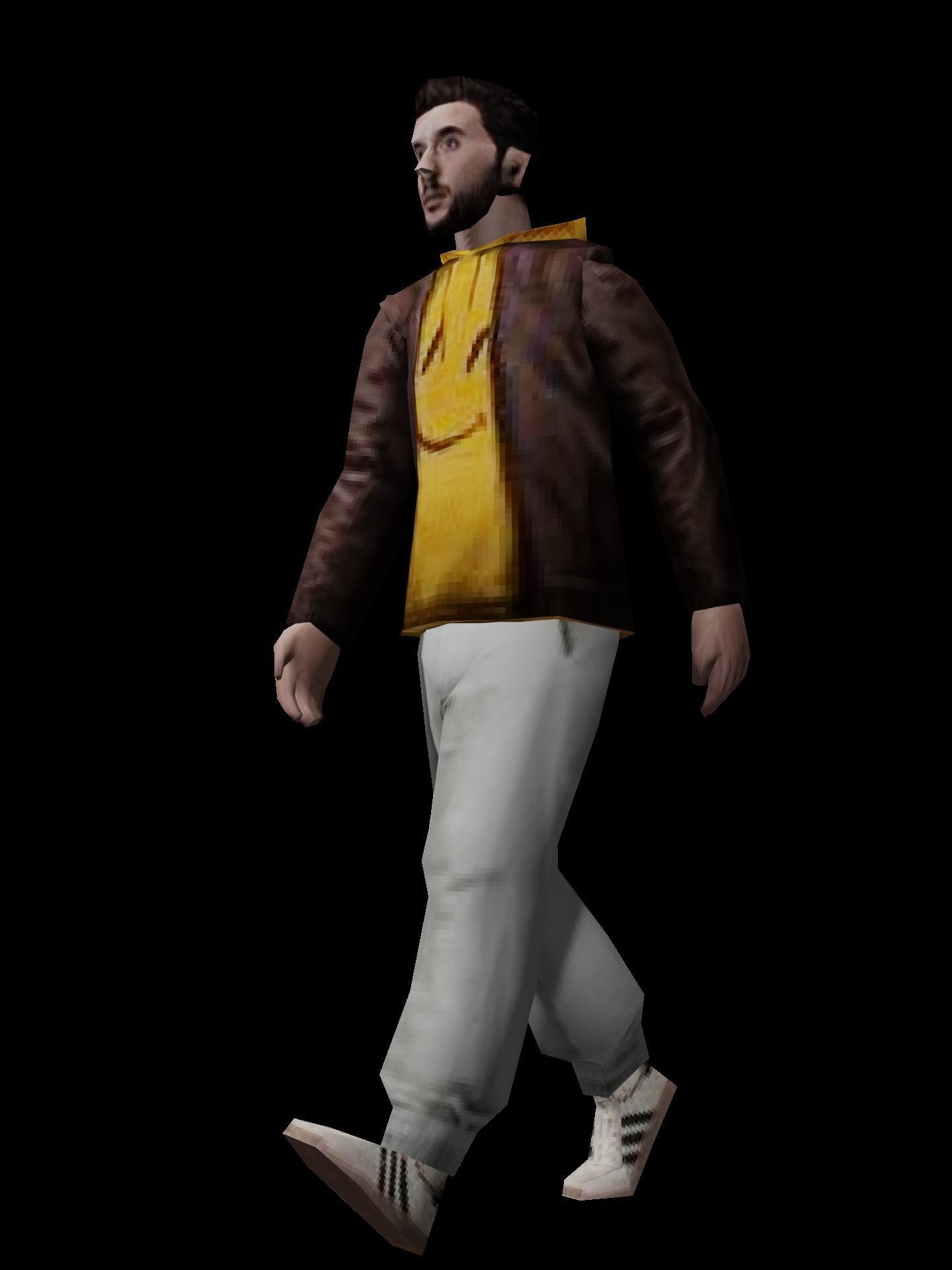 PSX PS1 low poly male character Low-poly 3D model_8