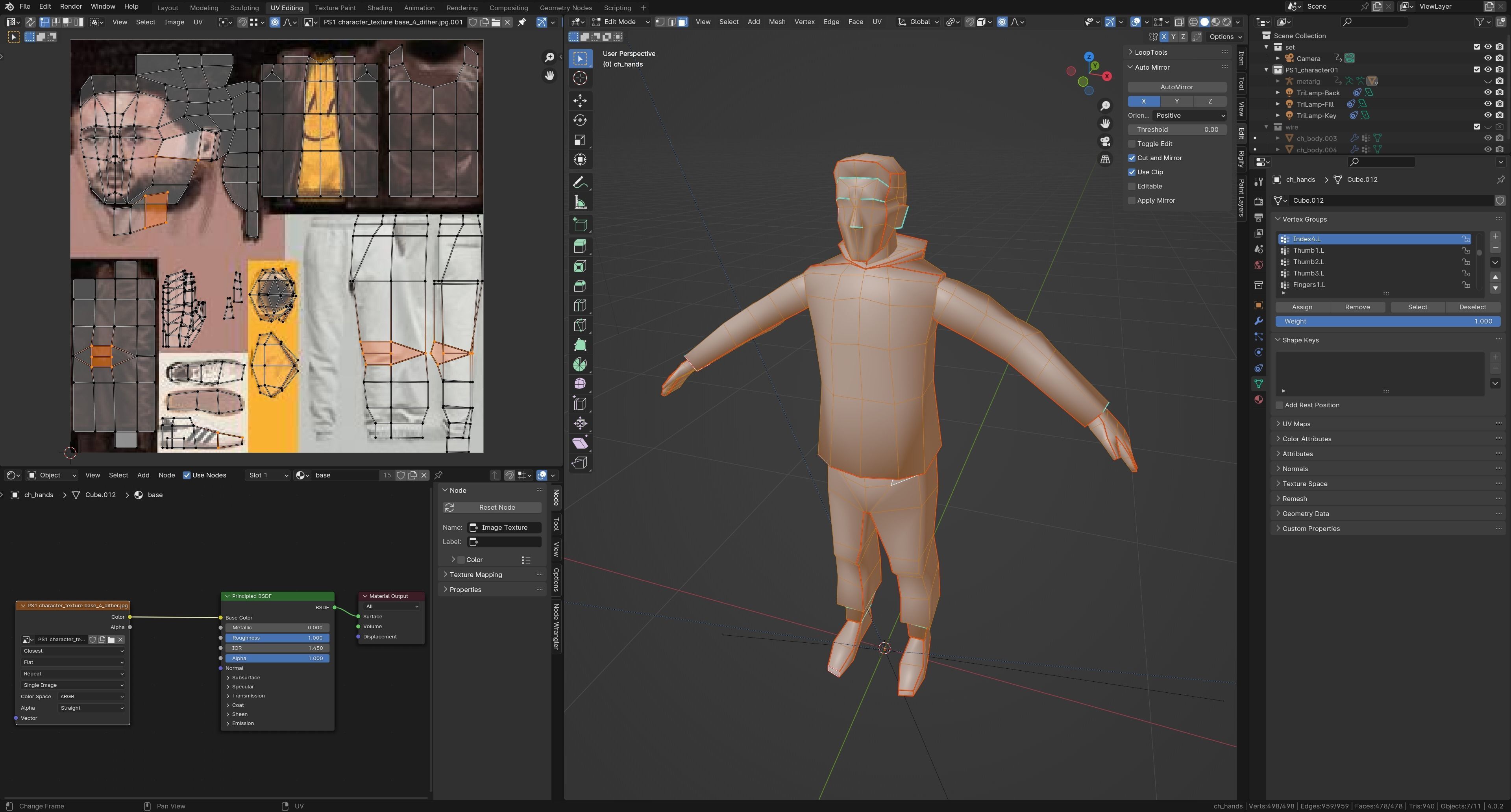 PSX PS1 low poly male character Low-poly 3D model_11