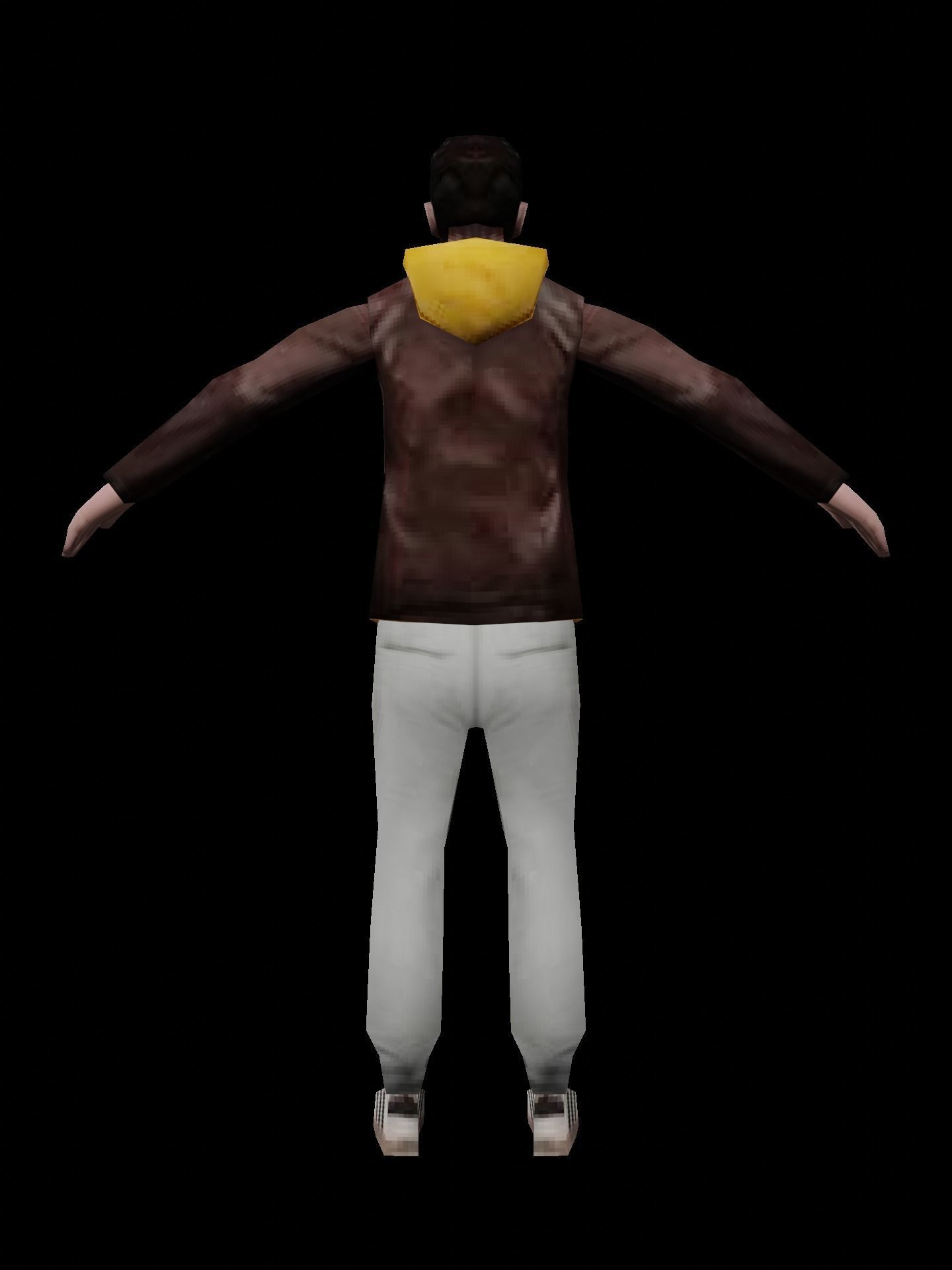 PSX PS1 low poly male character Low-poly 3D model_4
