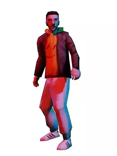 PSX PS1 low poly male character Low-poly 3D model