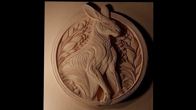Kangaroo CNC 3d Print High Relief Sand Casting 3D print model