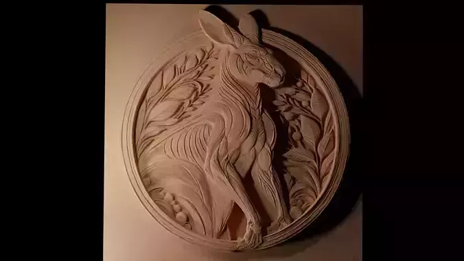 Kangaroo CNC 3d Print High Relief Sand Casting 3D print model
