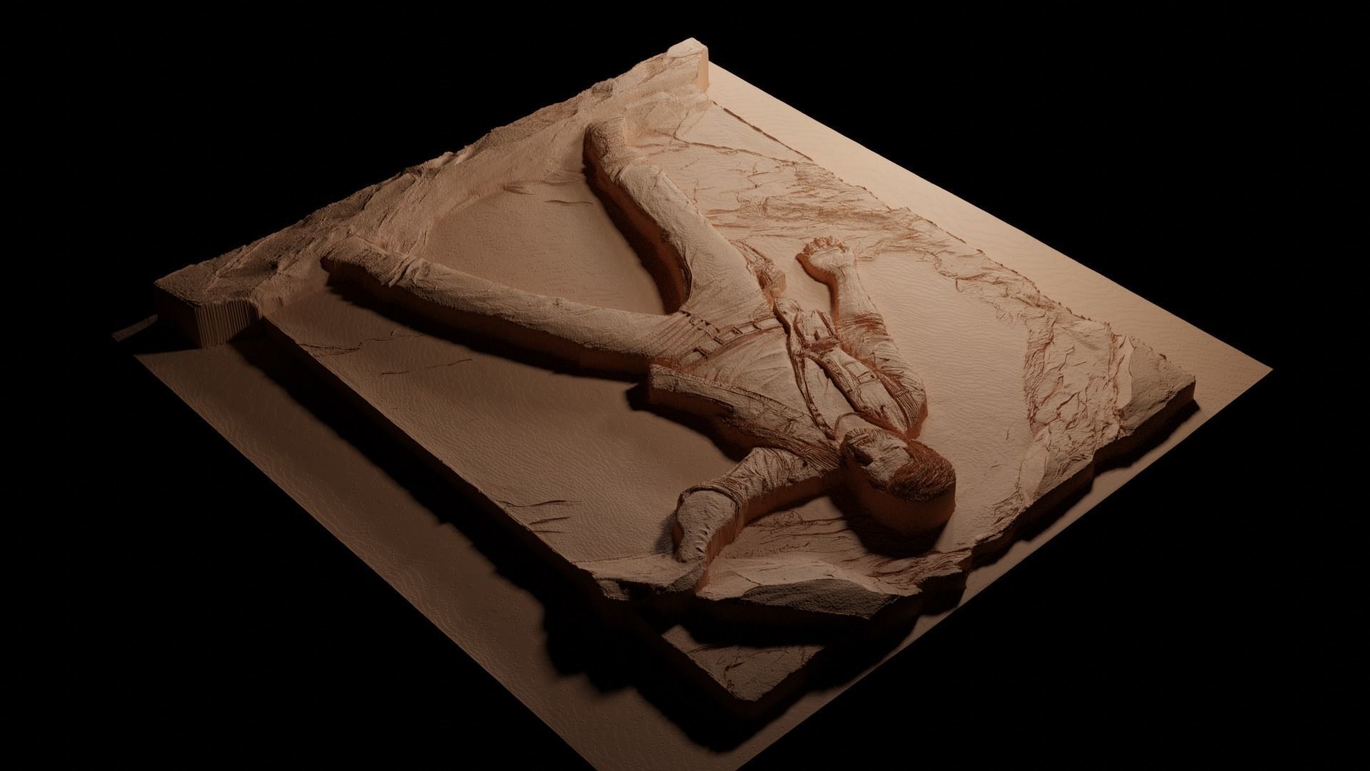 Joel CNC 3d Print High Relief Sand Casting 3D print model_3