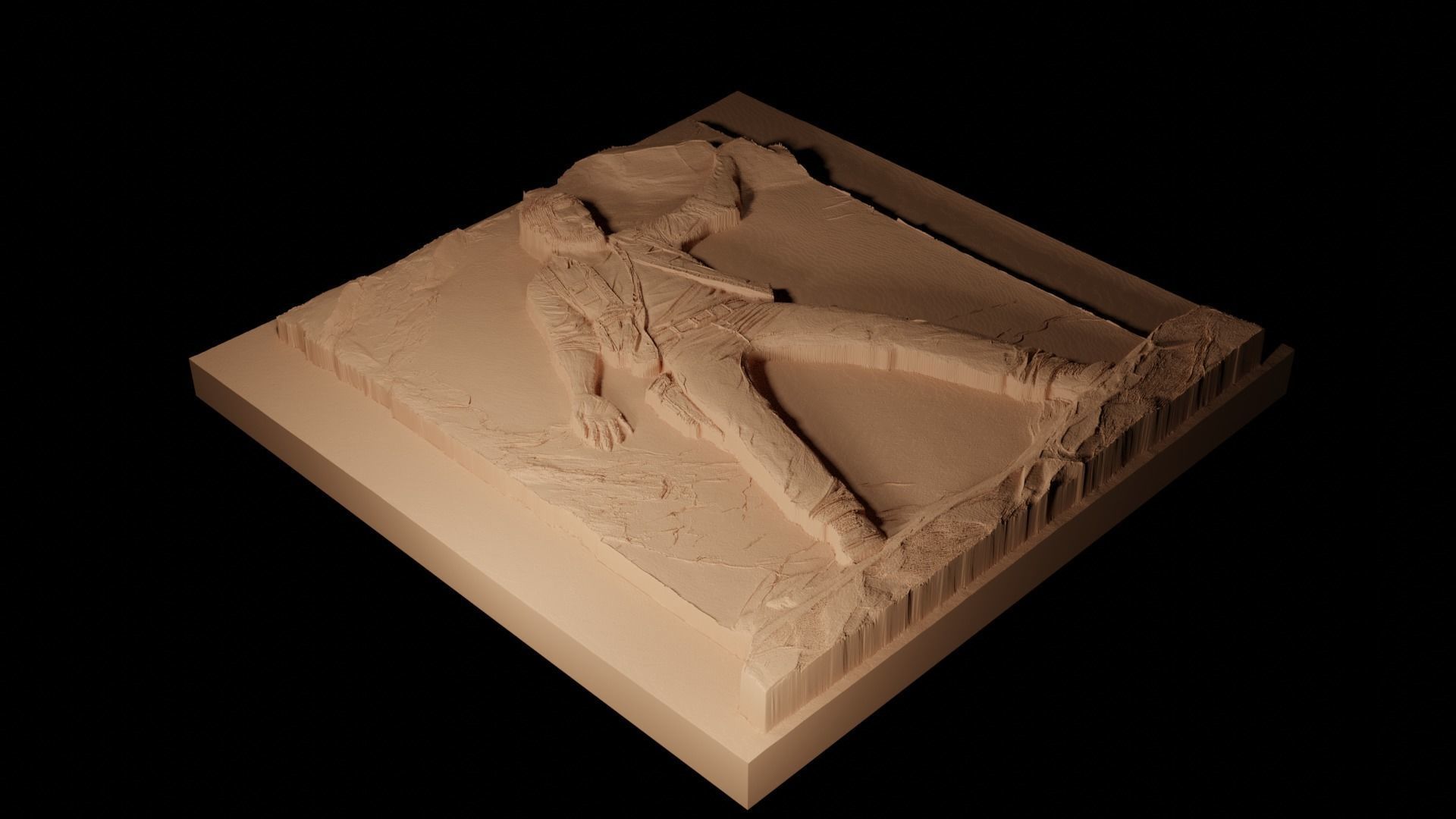 Joel CNC 3d Print High Relief Sand Casting 3D print model_2